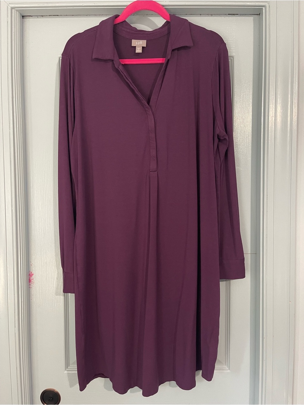 J. Jill Plum Collared Long Sleeve Tunic Dress